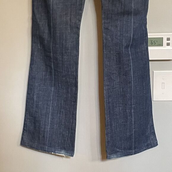 7 for All Mankind Jeans A Pocket Pkt Flip Flop Low Rise Flare‎ Denim Size 28 EUC - Picture 6 of 15